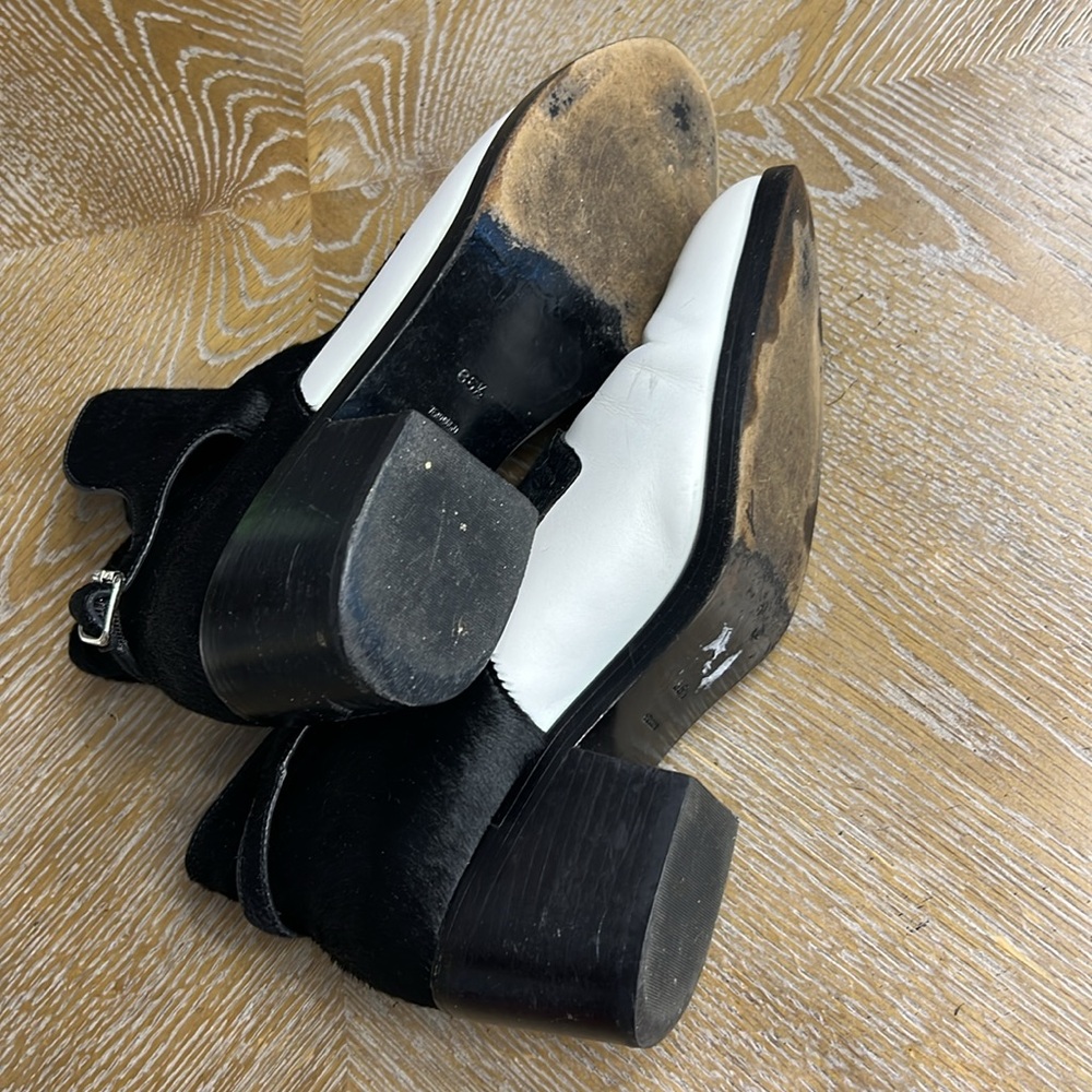 Alexander Wang Black & White Calf-Hair Cara Boots - Picture 12 of 13